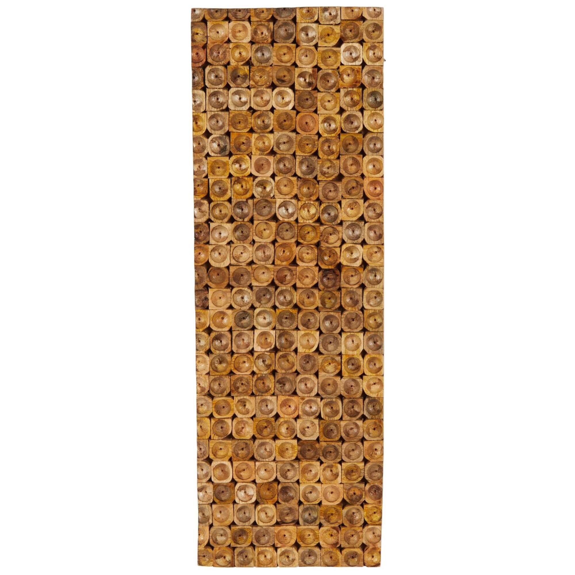 12" x 36" Brown Mango Wood Stacked Tree Trunks Wall Décor